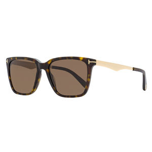Tom Ford Rectangular Sunglasses TF862 Garrett 52E Dark Havana/Gold 56mm FT0862